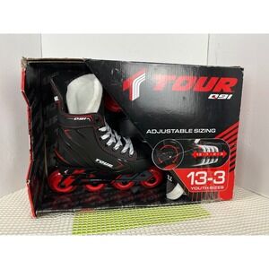 Tour Q91 Adjustable Inline Skates Youth Sizes 13J-3 Black Red TA30TYM New